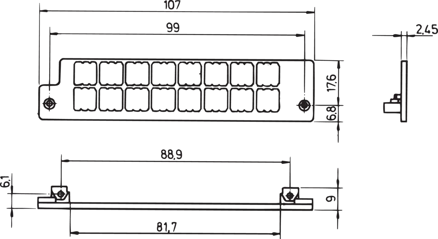 mounting frame with pcb bracket for mounting planes